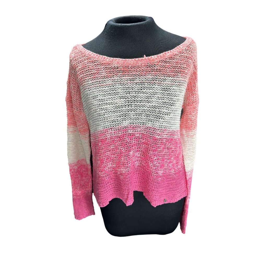 Abercrombie Kids Girls XL Gradient Pink & White Knit Sweater Acrylic Cotton Blen